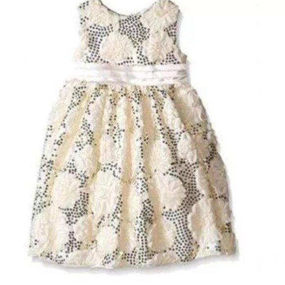 American Princess Kid's All Over Sequin Soutache Dress - 12 - Picture 1 of 6